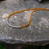 Náhrdelník  -dvojbarevný, spinel,  nerez