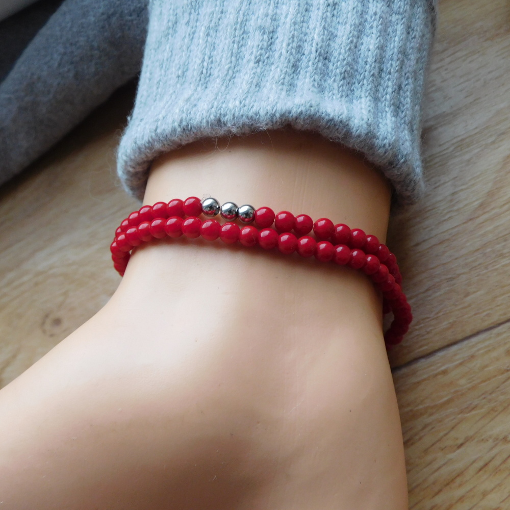 Náramek - korálový dvouřadý