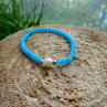 Náramek - *Larimar, perla, nerez*