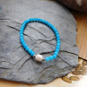 Náramek - *Larimar, perla, nerez*