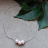 Náhrdelník - 3x bílá perla