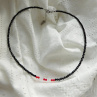 Náhrdelník -černý spinel, nerez