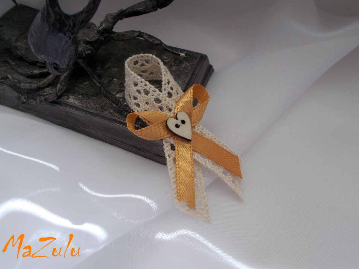 vintage svatební vývazek -  latte