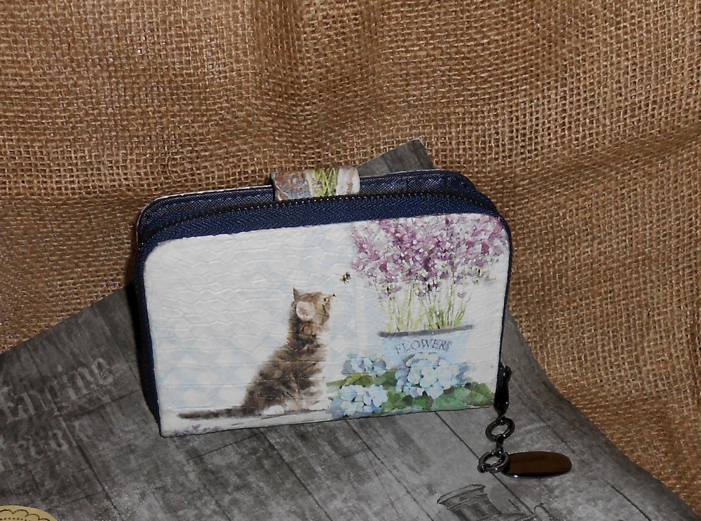 Peněženka levandule a kočička