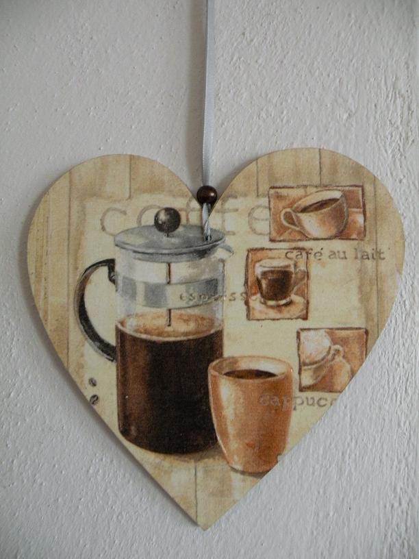 Dekorační srdíčko - Miluji kávu