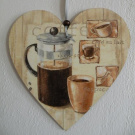 Dekorační srdíčko - Miluji kávu