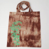 Hnědá batikovaná taška se zelenými listy 12208857