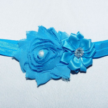 Čelenka modrá 2 květiny 