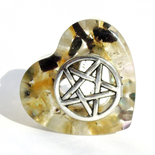 Orgonitová hmatka - Pentagram s labradoritem