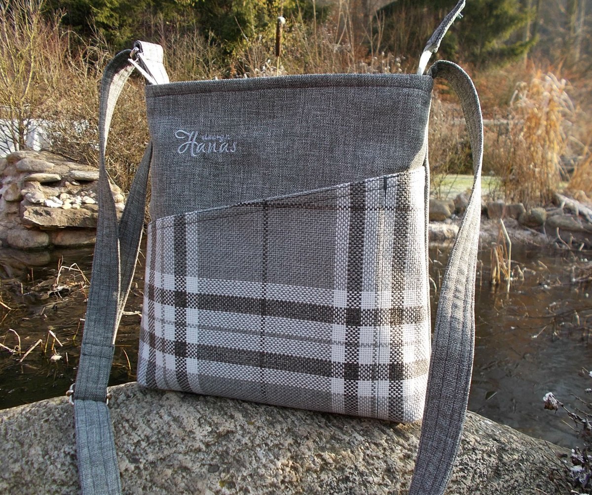 Kabelka Denis káro šedá