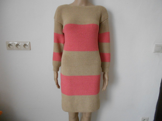 Dámský dlouhý svetr - šaty XS,S s merinem