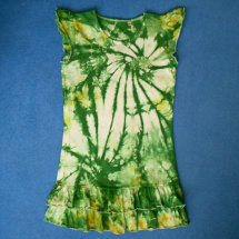 Dívčí bílo-zelené batikované šaty 9/11 (13383395)