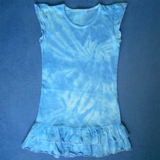 Dívčí bílo-modré batikované šaty 9/11 (13404585)