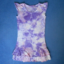 Dívčí bílo-růžovo-fialové batikované šaty 5/6 (13404365)