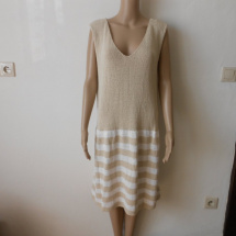 Pletené šaty - hedvábí natur+bavlna