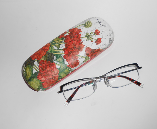 Pouzdro na brýle - pelargonie