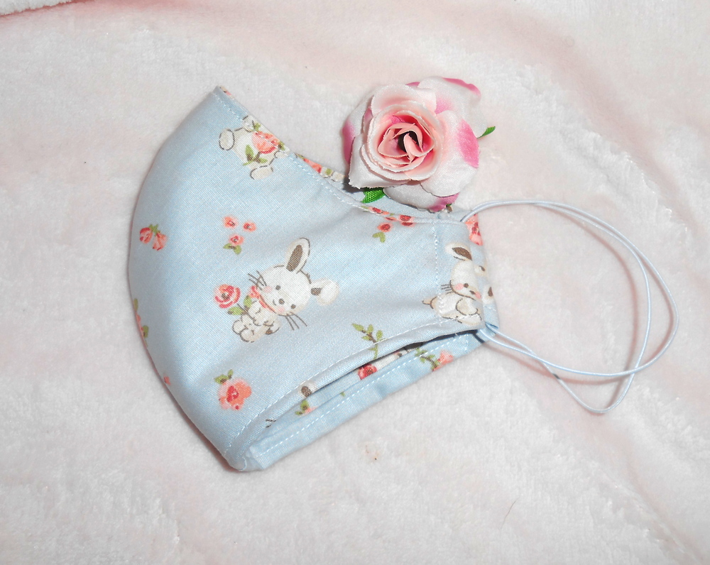 Dětská rouška - zajíčková ( BIO bavlna)