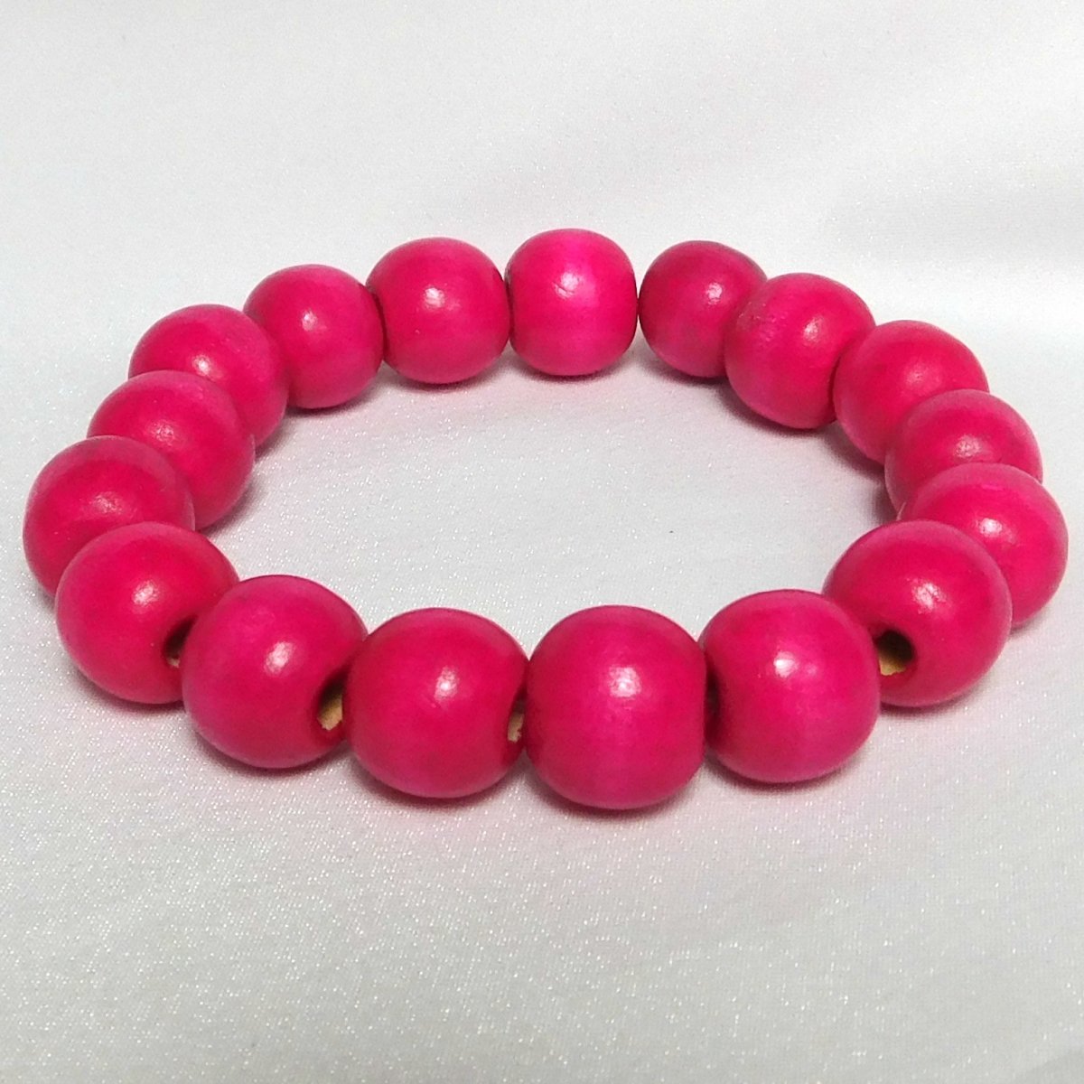 Cyklámenový retro náramek - dřevěný