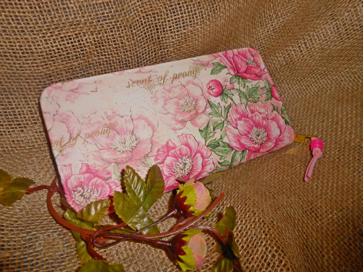 Peněženka - růžové květy