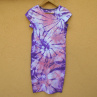 Bílo-růžovo-fialové dámské batikované šaty S - XXL 14844006