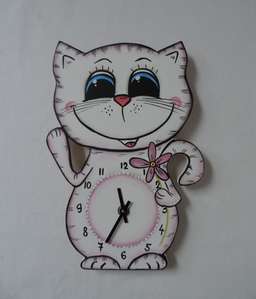 Nástěnné hodiny-kočka