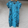 Tyrkysovo-černé dámské batikované šaty S - XXL 14844022