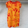 Žluto-červené dámské batikované šaty S - XXL 14844046