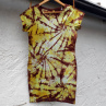 Bílo-zeleno-hnědé dámské batikované šaty S - XXL 14939034