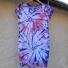 Bílo-růžovo-fialové dámské batikované šaty S - XXL 14844006