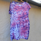 Bílo-růžovo-fialové dámské batikované šaty S - XXL 14844006