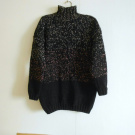 Ručně pletený svetr L,XL se stojáčkem