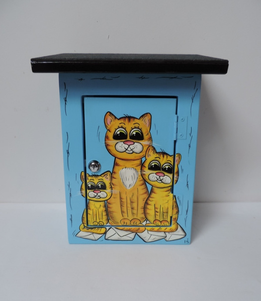 Poštovní schránka-modrá-kočky