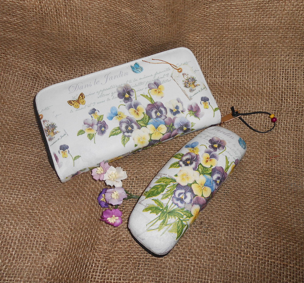 Peněženka + pouzdro na brýle - violette