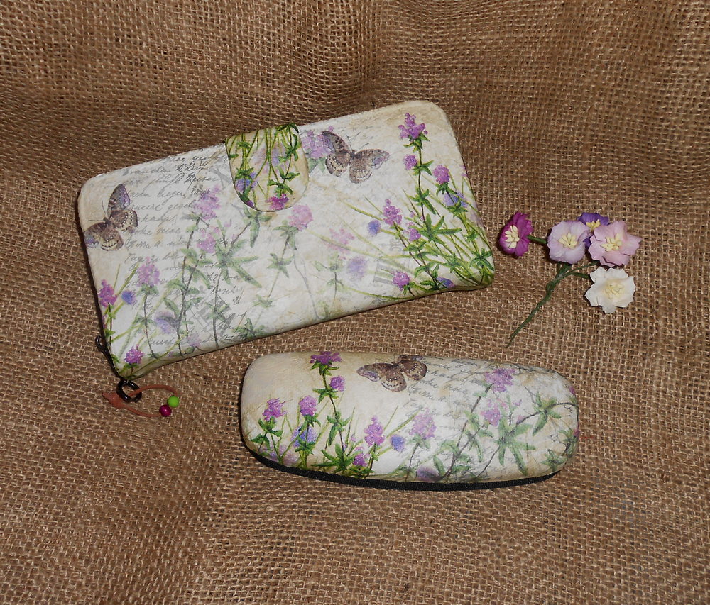 Peněženka + pouzdro na brýle - na louce