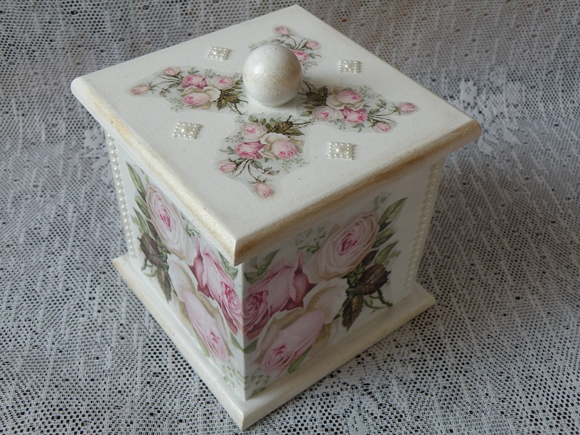 Svatební dárková krabička s poklopem vintage roses