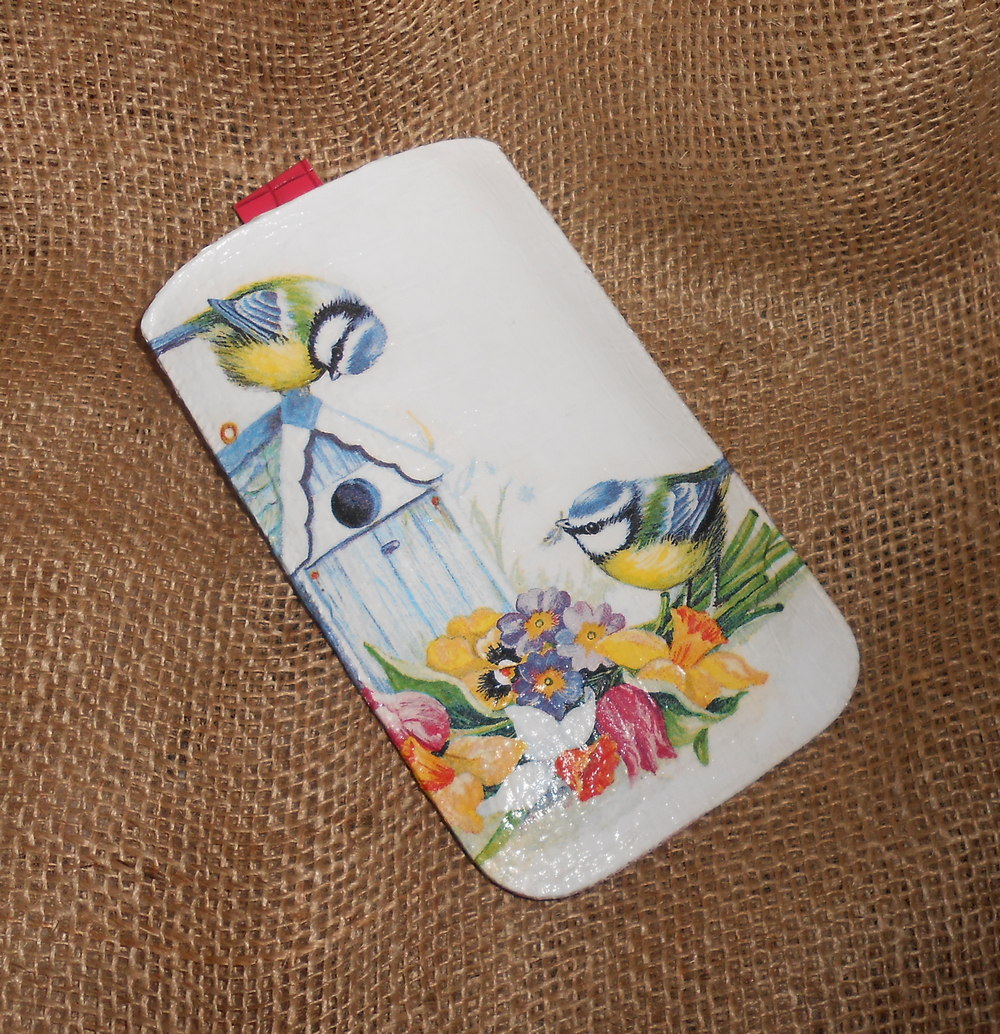 Pouzdro na mobil - sýkorky