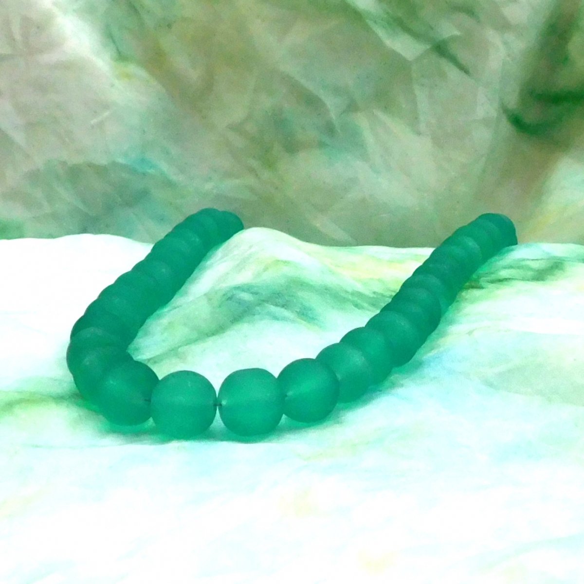 Tyrkysové retro korále - skleněné