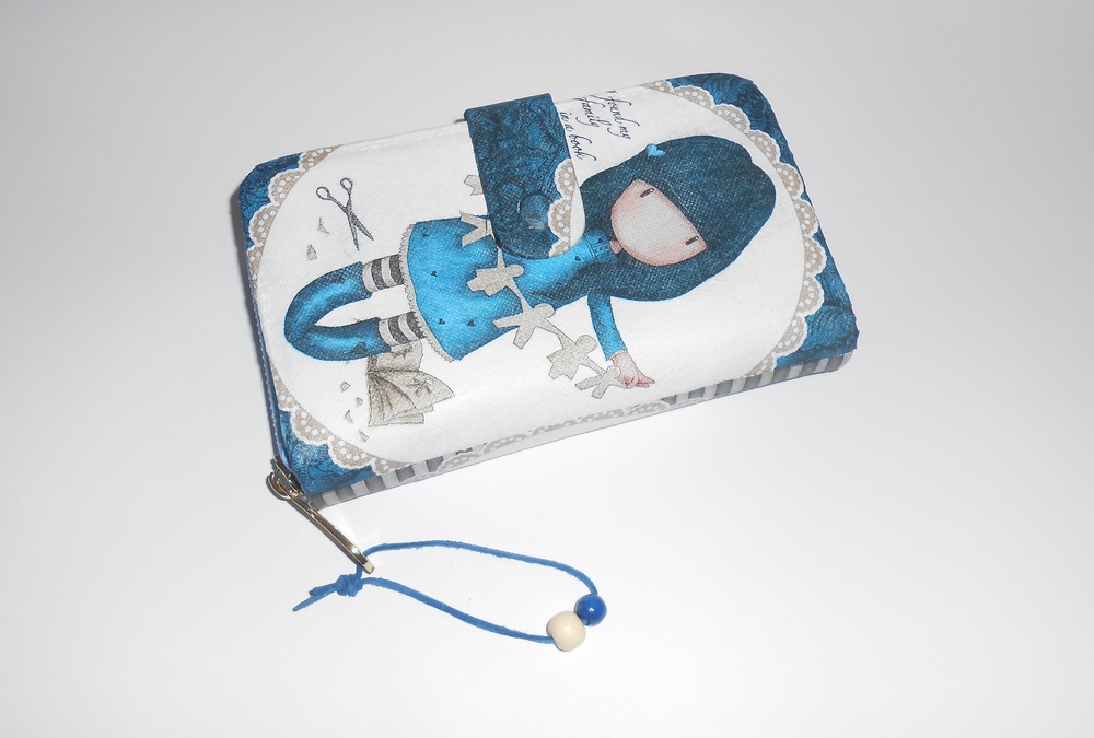 Peněženka s děvčátkem, modrá