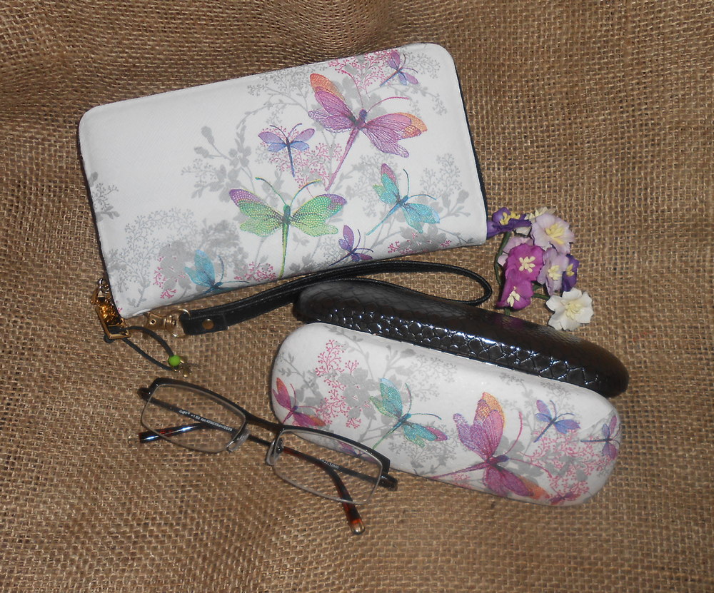 Peněženka + pouzdro na brýle - vážka