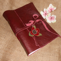 Kožený zápisník - květy
