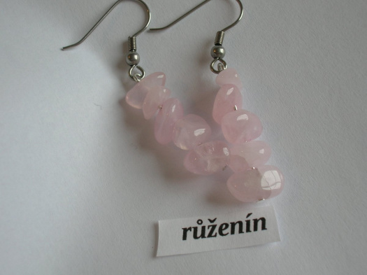 Náušnice - Růženín AA extra růžové