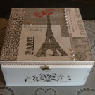Krabička, šperkovnice - Paris šedá