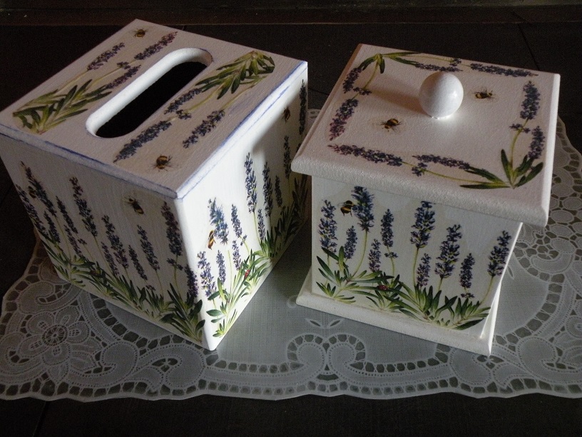 Levandulová do modra - krabička s poklopem