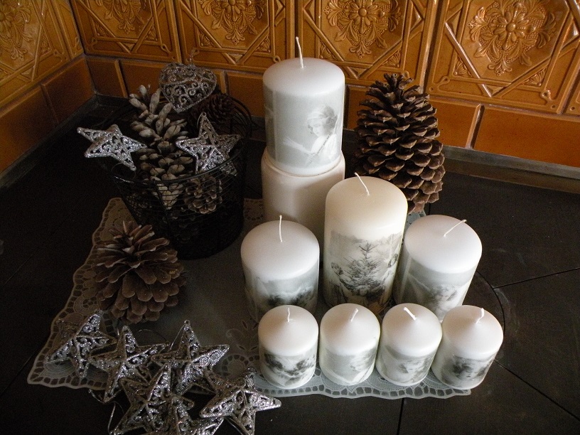 Svíčka vintage andělé malá