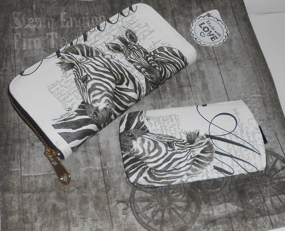 Sada - peněženka+ pouzdro na mobil Zebra