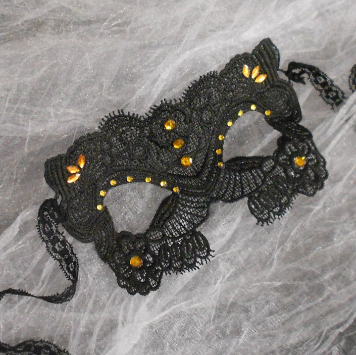 Maska, škraboška do oranžova 06