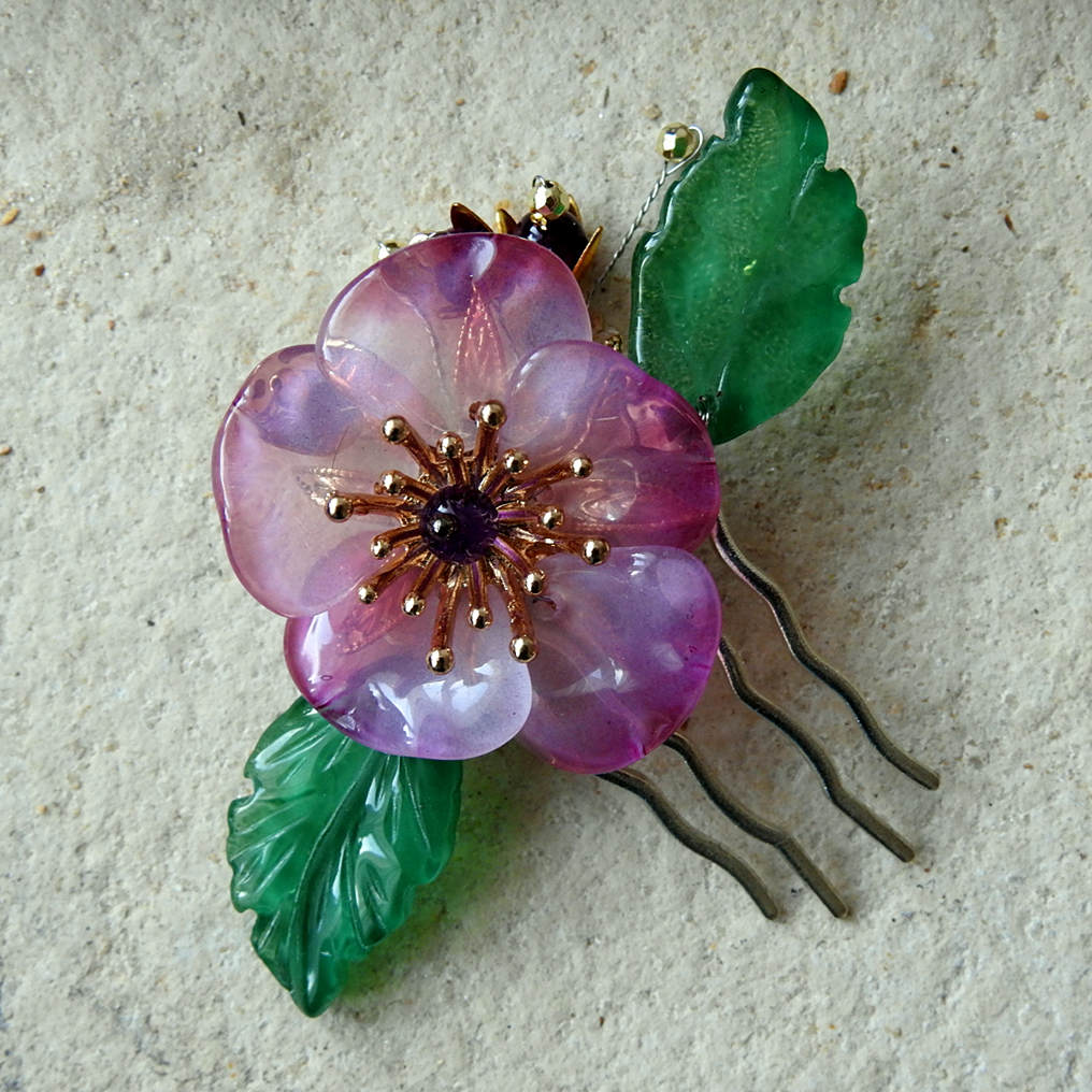 Jehlice do vlasů fialková