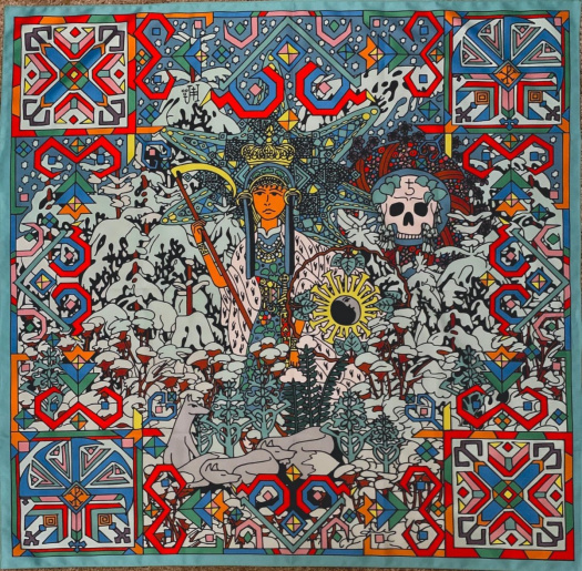 Dámský šátek s motivem bohyně Morany 100x100 cm