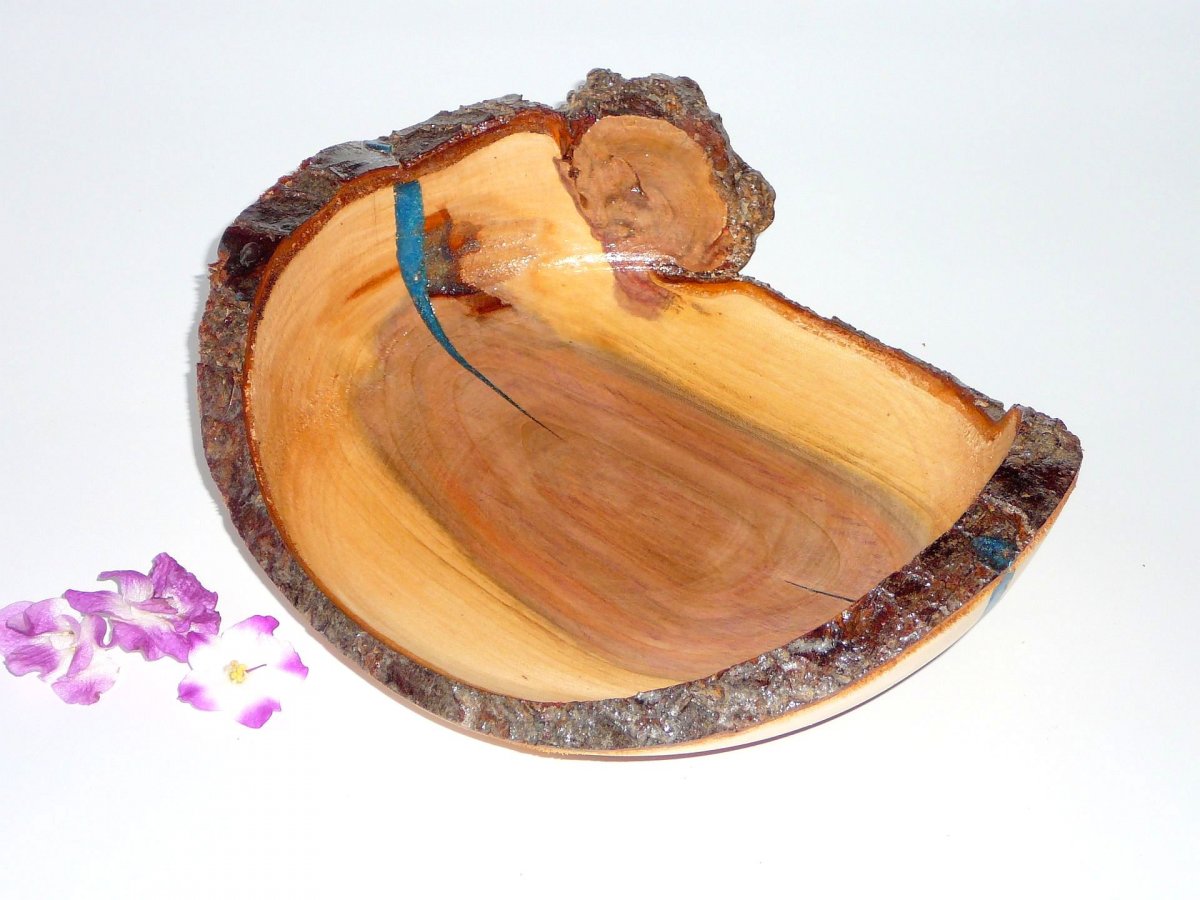 Dekorační miska s kůrou 37  - švestka - 23 cm