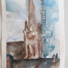 Akvarel originál Twin Peaks